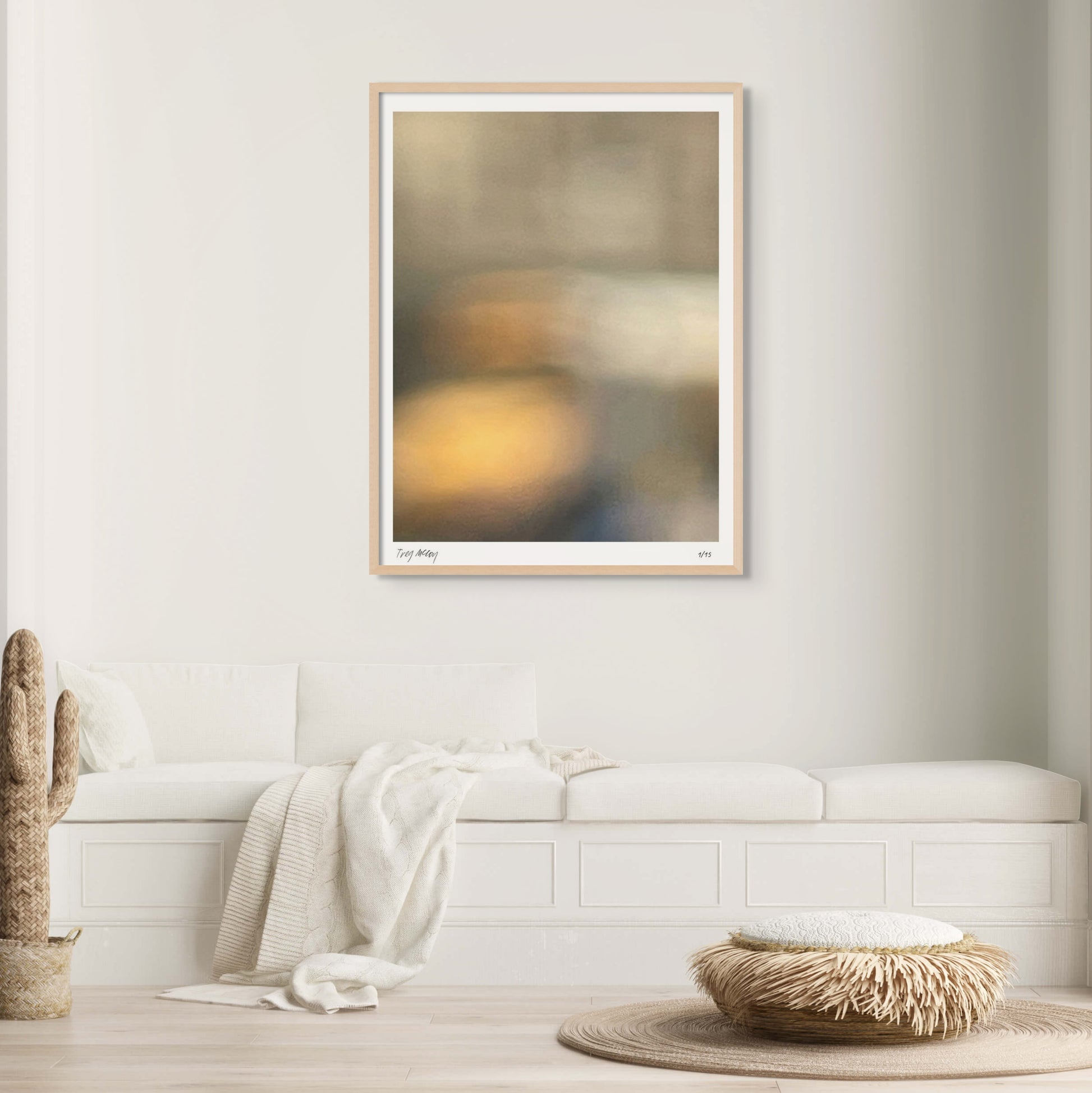 Framed Golden Yellow Wall Painting